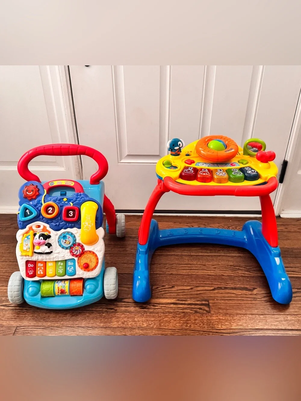 Interactive Baby Activity Walker & Play Table - Bright Red, Blue, Yellow